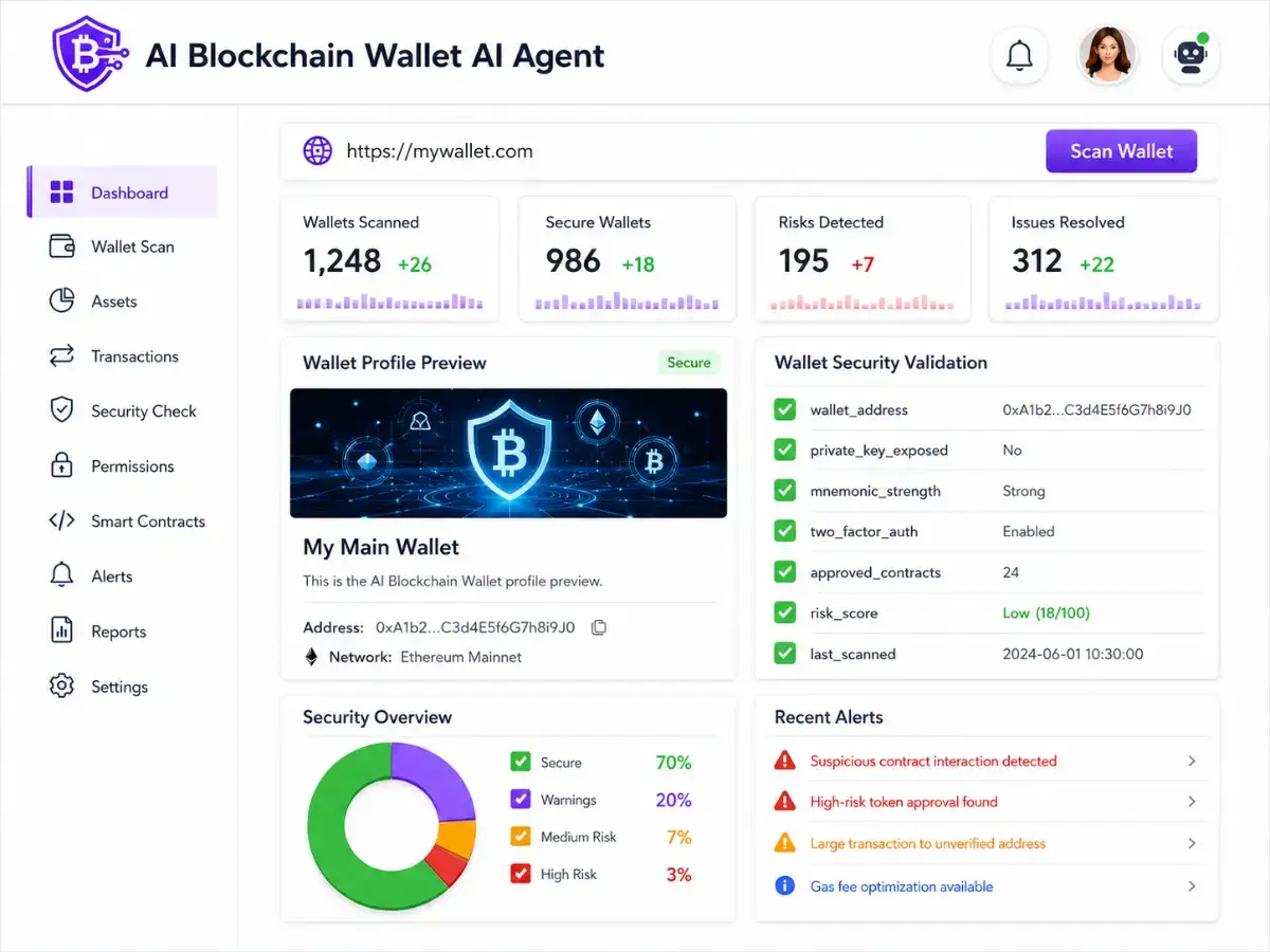 aiblockchainwallet.app AI blockchain wallet app — blockchain wallet dashboard preview